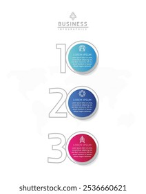 Vector infographic business presentation template with circular interconnection with 3 options.