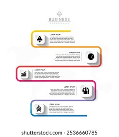 Vector infographic business presentation template  interconnection with 5 options.