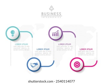 Vector infografía Plantilla de presentación de negocios con interconexión circular con 4 opciones.