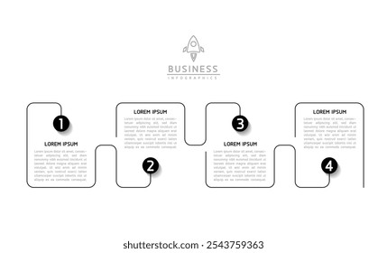 Vector infographic business presentation template connected with 4 options