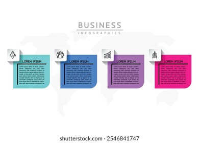 Vector infographic business presentation template connected with 4 options
