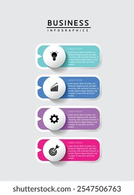 Vector infographic business presentation template with circular interconnection with 4 options.