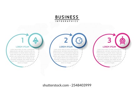 Vector infographic business presentation template with circular interconnection with 5 options.