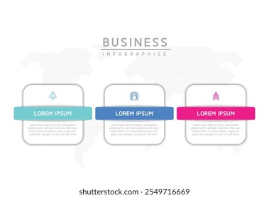 Vector infographic business presentation template connected with 3 options