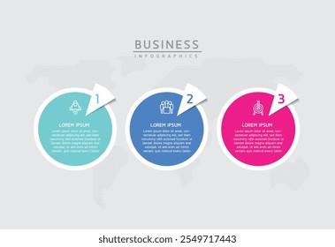 Vector infografía Plantilla de presentación de negocios con interconexión circular con 3 opciones.