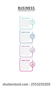 Vector infographic business presentation template connected with 4 options