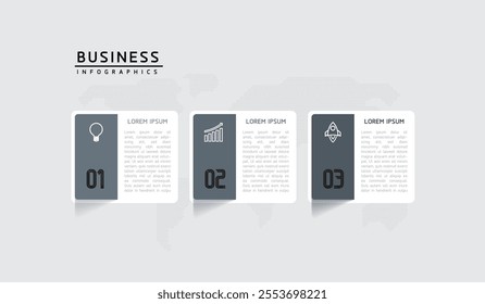 Vector infographic business presentation template connected with 3 options