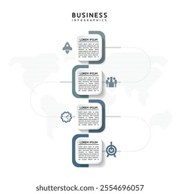 Vector infographic business presentation template connected with 4 options