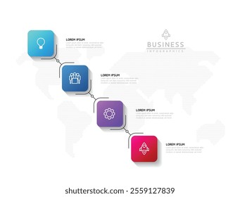 Vector infographic business presentation template connected with 4 options
