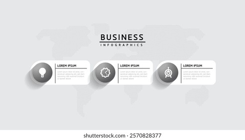 Vector infographic business presentation template connected with 3 options
