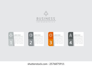 Vector infographic business presentation template connected with 4 options
