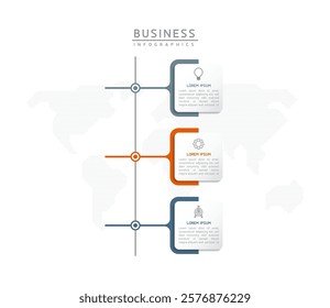 Vector infographic business presentation template connected with 3 options