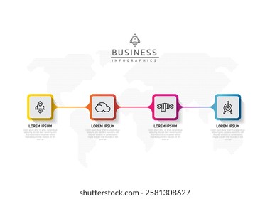 Vector infographic business presentation template connected with 4 options