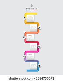Vector infographic business presentation template connected with 6 options
