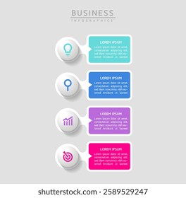 Vector infographic business presentation template connected with 4 options