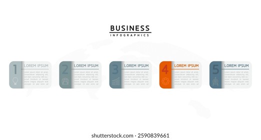 Vector infographic business presentation template connected with 5 options