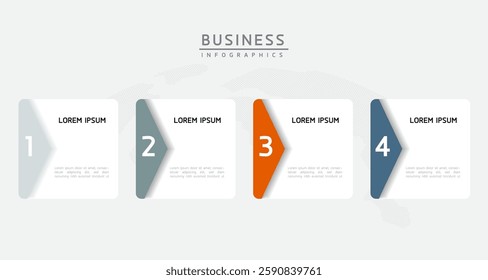 Vector infographic business presentation template connected with 4 options