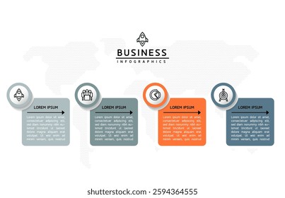 Vector infographic business presentation template connected with 4 options