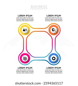 Vector infographic business presentation template with circular interconnection with 3 options.