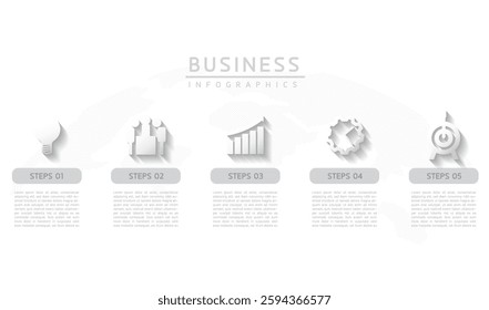 Vector infographic business presentation template connected with 5 options