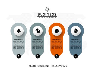 Vector infographic business presentation template connected with 4 options
