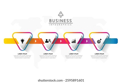 Vector infographic business presentation template connected with 5 options