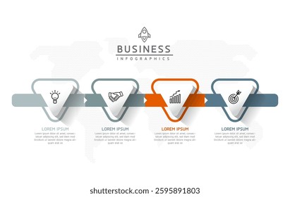 Vector infographic business presentation template connected with 4 options