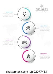 Vector infographic business presentation template with circular interconnection with 4 options.