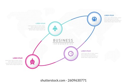 Vector infographic business presentation template with circular interconnection with 4 options.