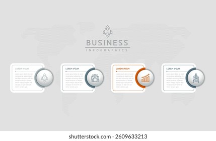 Vector infographic business presentation template connected with 4 options