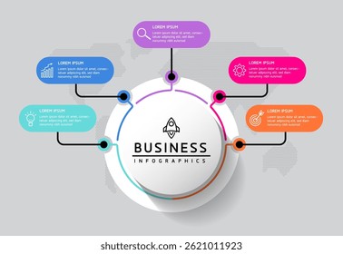 Vektor-Infografik Business-Präsentation Vorlage mit 5 Optionen verbunden