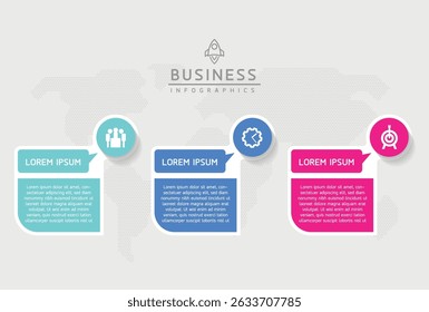 Vector infographic business presentation template connected with 3
 options