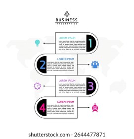 Vector infographic business presentation template connected with 4 options