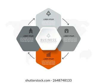 Vector infographic business presentation template connected with 4 options