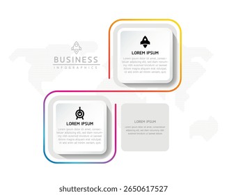Plantilla de presentación de negocios de infografía de Vector conectada con 2 opciones