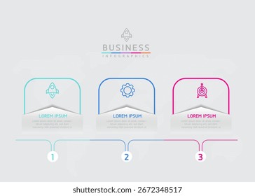 Vector infographic business presentation template connected with 3 options