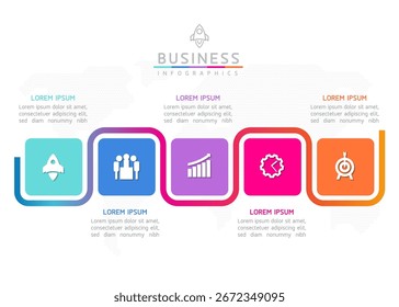 Vektor-Infografik Business-Präsentation Vorlage mit 5 Optionen verbunden