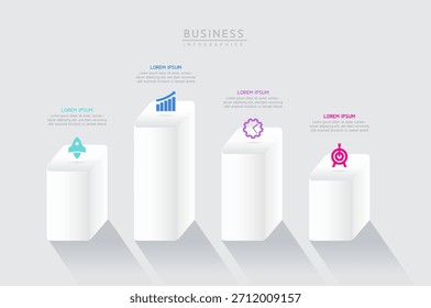 Vector infographic business presentation template connected with 4 options