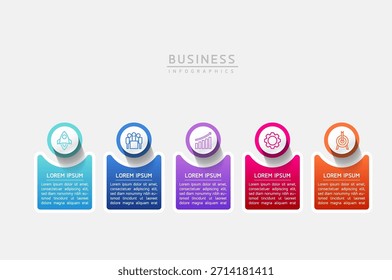 Plantilla de presentación de negocios de infografía de Vector conectada con 3 opciones