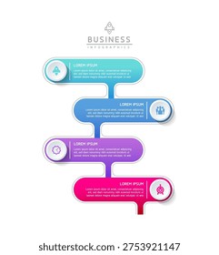 Vector infographic business presentation template connected with 4 options