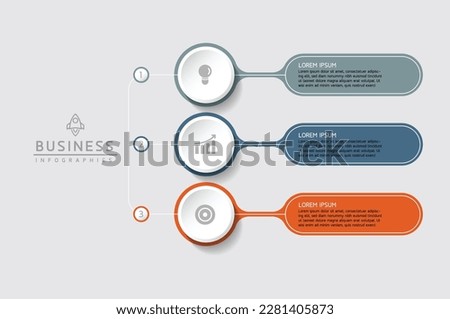 Vector infographic business presentation template connected with 3 options