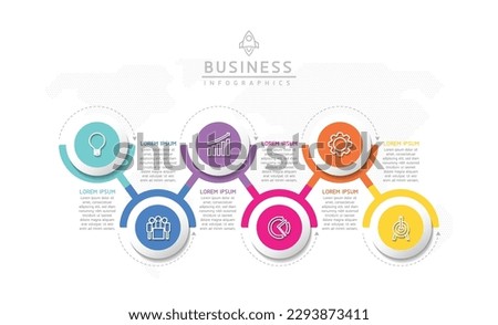 Vector infographic business presentation template with circular interconnection with 6 options.