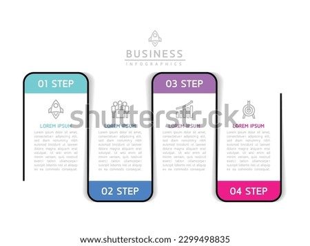 Vector infographic business presentation template connected with 4 options