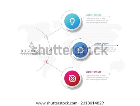 Vector infographic business presentation template with circular interconnection with 3 options.
