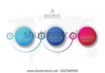 Vector infographic business presentation template with circular interconnection with 3 options.