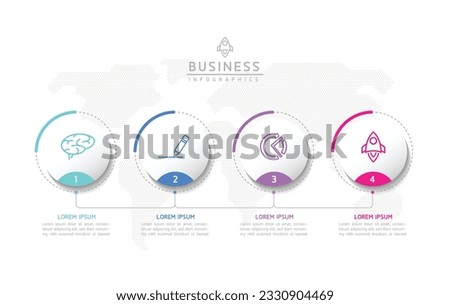 Vector infographic business presentation template with circular interconnection with 4 options.
