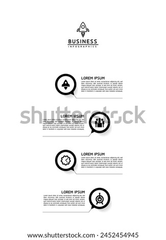 Vector infographic business presentation template with circular interconnection with 4 options.