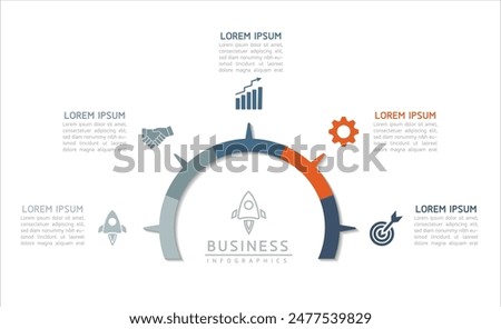 Vector infographic business presentation template connected with 5 options