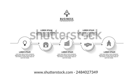 Vector infographic business presentation template with circular interconnection with 5 options.