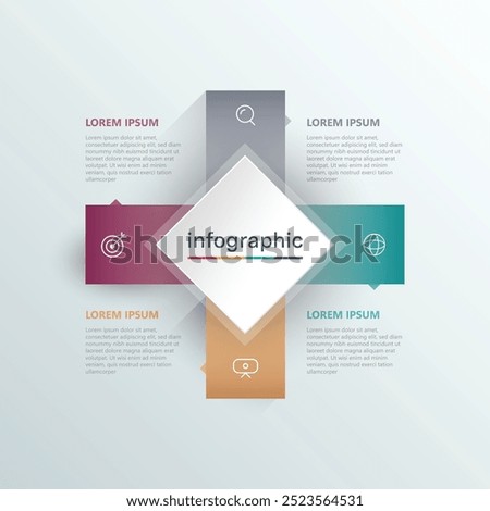 Vector infographic business presentation template with circular interconnection with 4 options